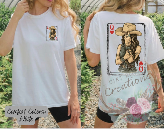 Western Queen of hearts graphic tee