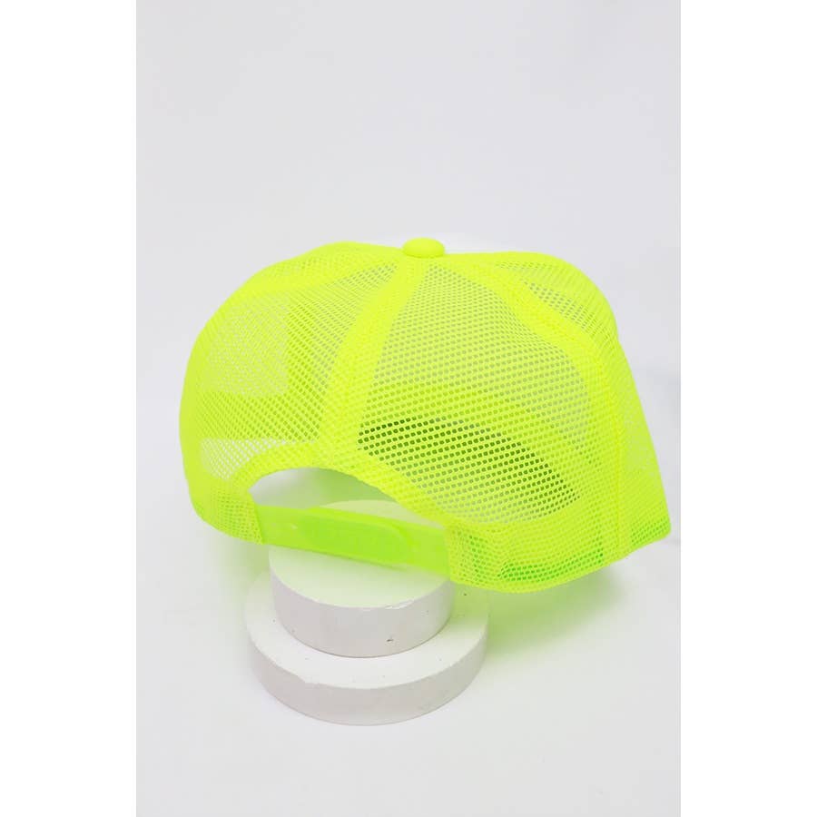 Neon Colors Foam Solid Two Tone Trucker Hat: NEON ORANGE / ONE