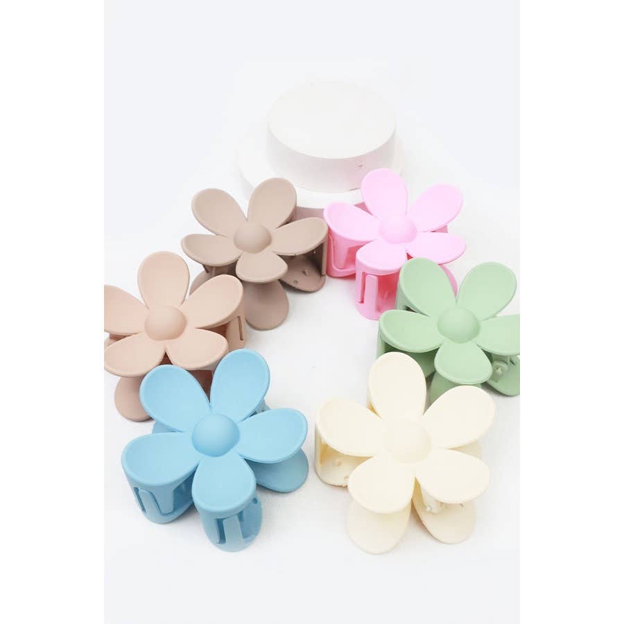 Matte Tone Daisy Hair Claw Sets: MIX COLOR / ONE