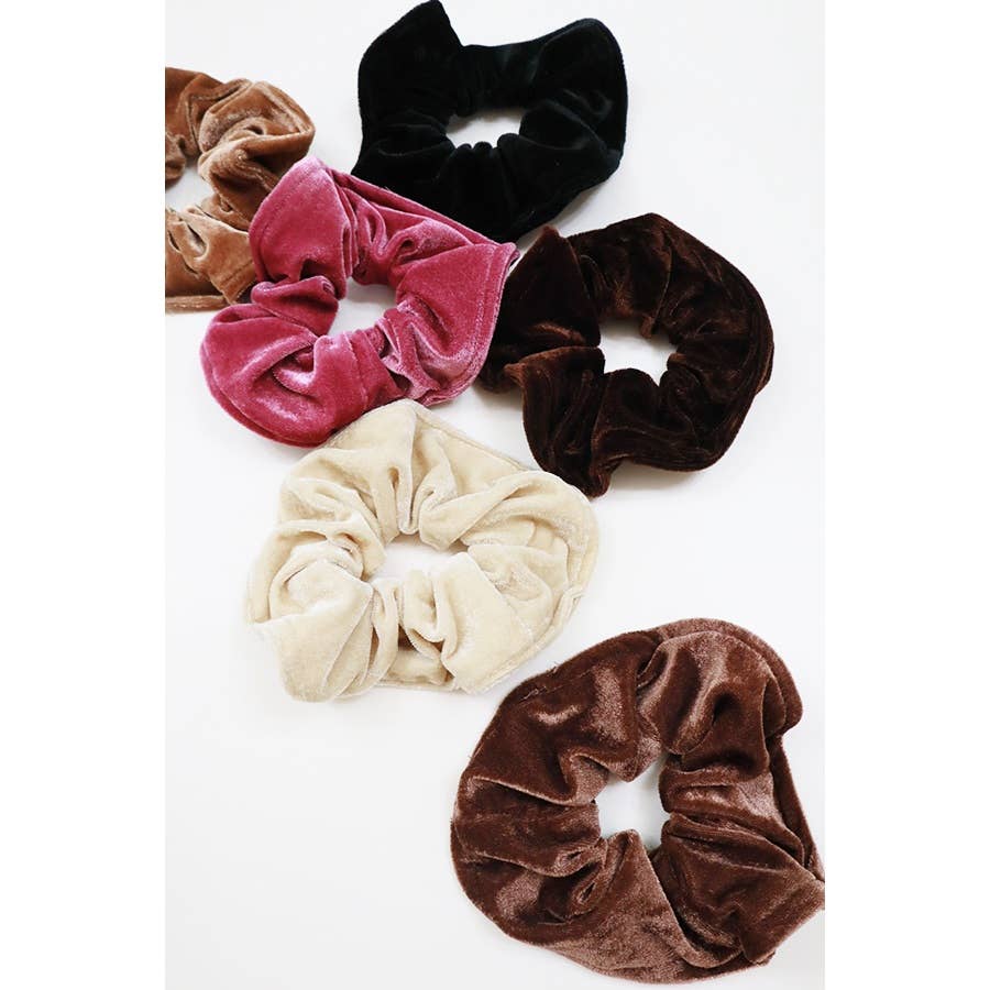 Premium Quality Large Soft Tone Velvet Scrunchie: MIX COLOR / ONE