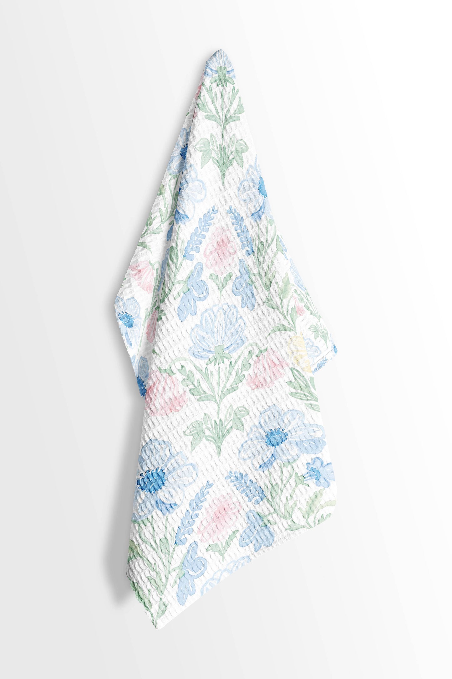 Chinoiserie Grandmillennial Kitchen Towel Blue Preppy Floral: Transparent Cellophane Sleeve