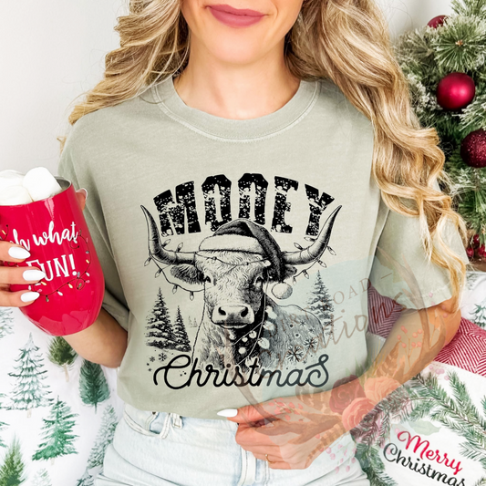 Mooey Christmas screen print Sweatshirt