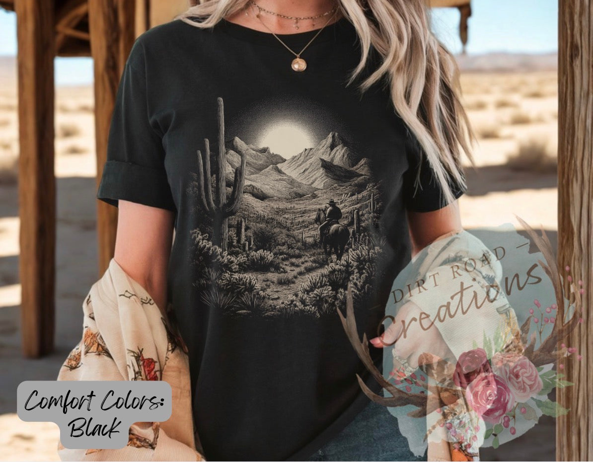 Halftone desert graphic tee