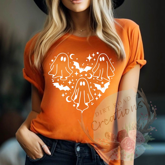 Ghost heart screen print TEE
