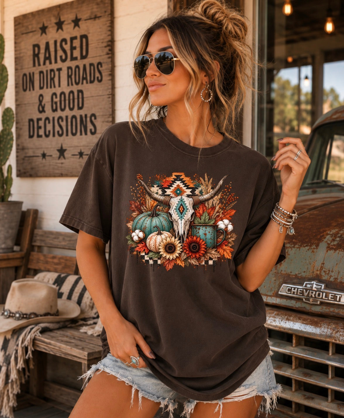 Fall Bull skull graphic tee