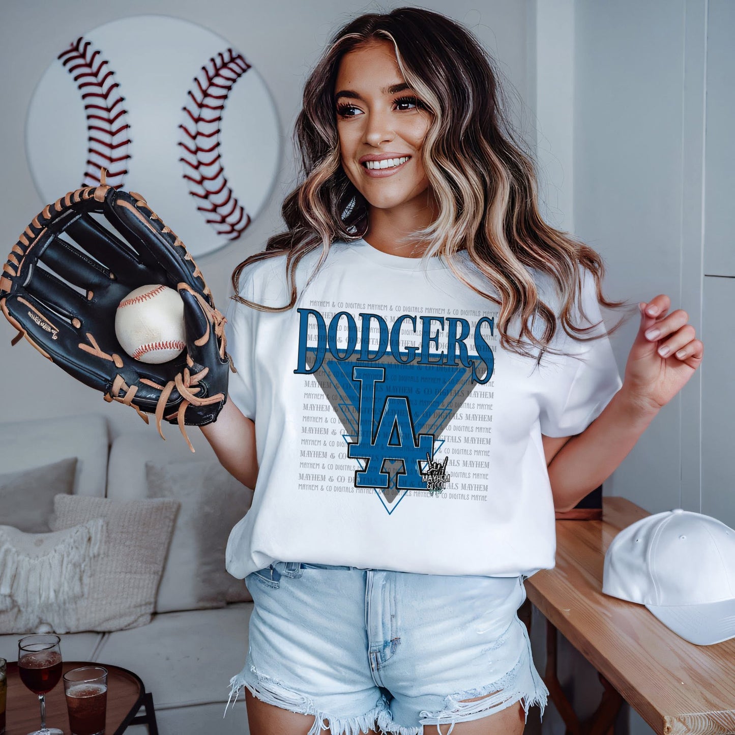 Retro dodgers graphic tee