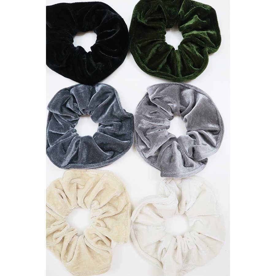 Premium Quality Large Soft Tone Velvet Scrunchie: MIX COLOR / ONE