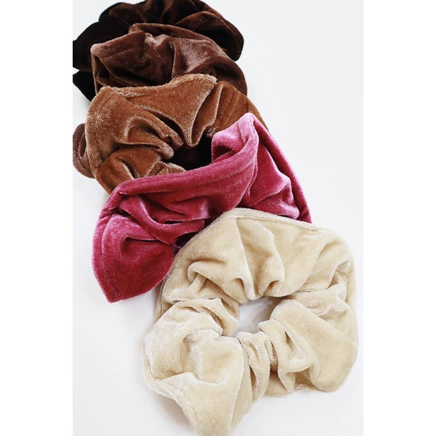 Premium Quality Large Soft Tone Velvet Scrunchie: MIX COLOR / ONE