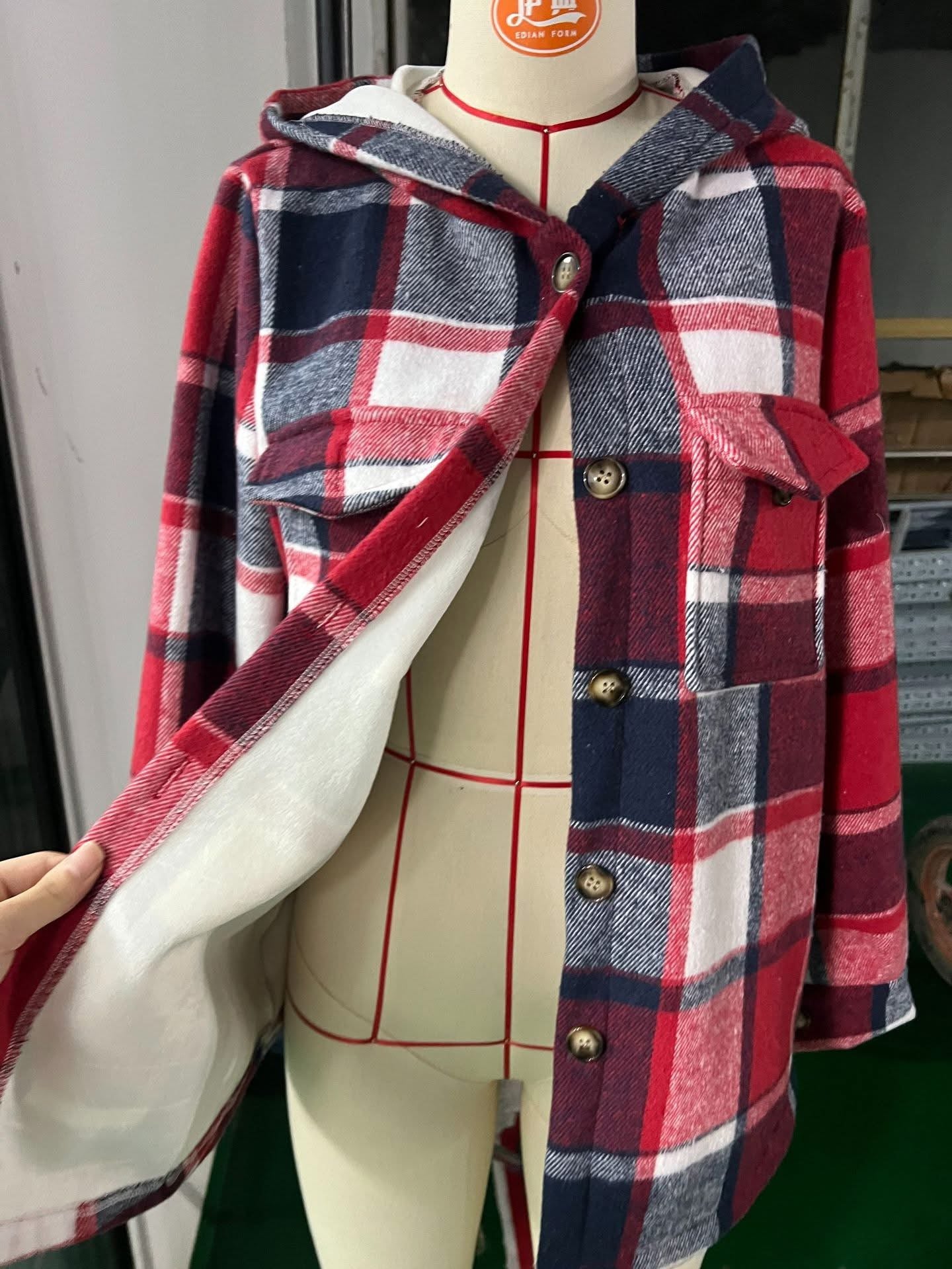 Preorder - Alba plaid fleece shacket