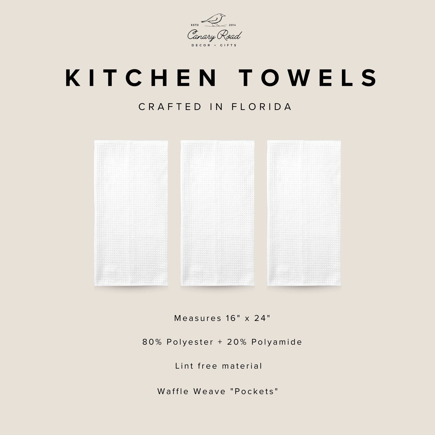4th July Patriotic Red White Blue Flag Kitchen Towel Waffle