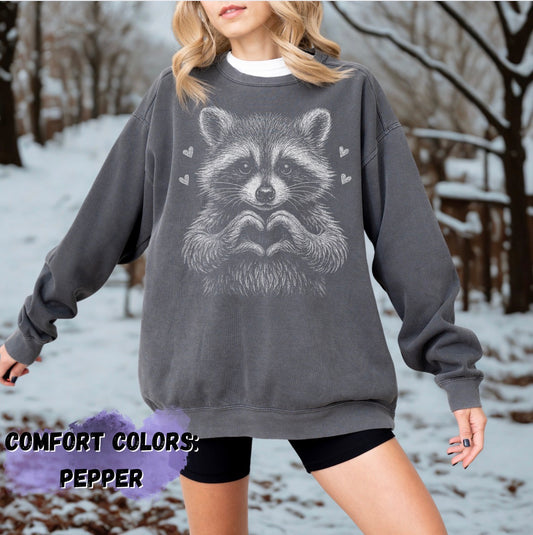 Raccoon  half tone graphic Sweatshirt