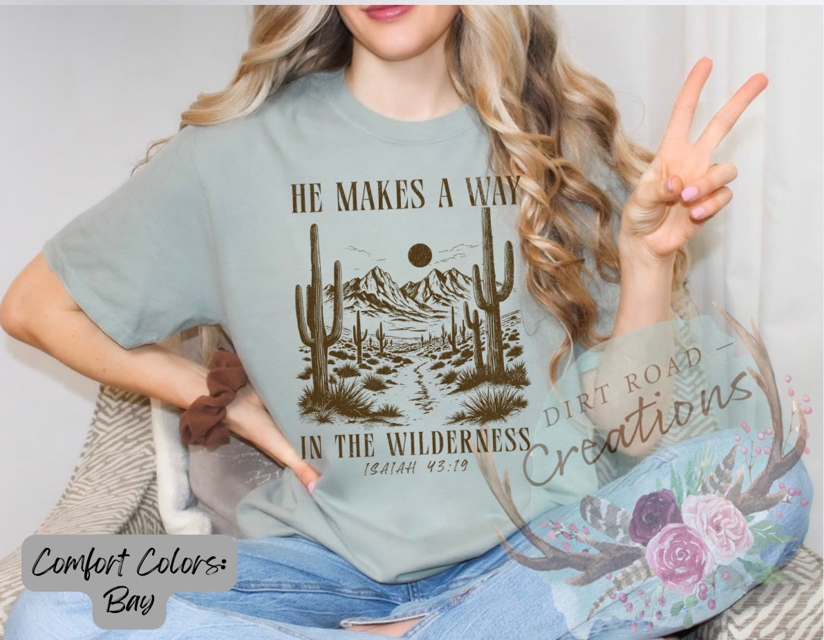(Copy) He makes a way (brown) graphic tee