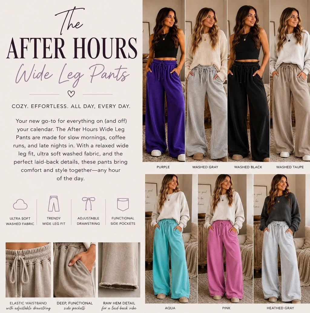 Preorder: After hours wide leg pant