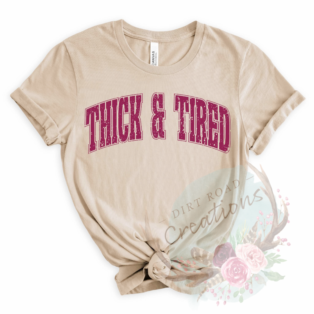 Tick and tired screen print TEE