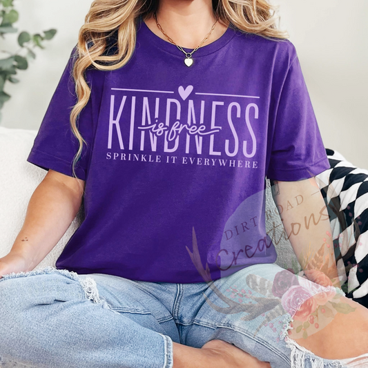 Kindness is free screen print tee
