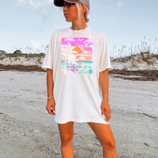 Sunset salty graphic tee