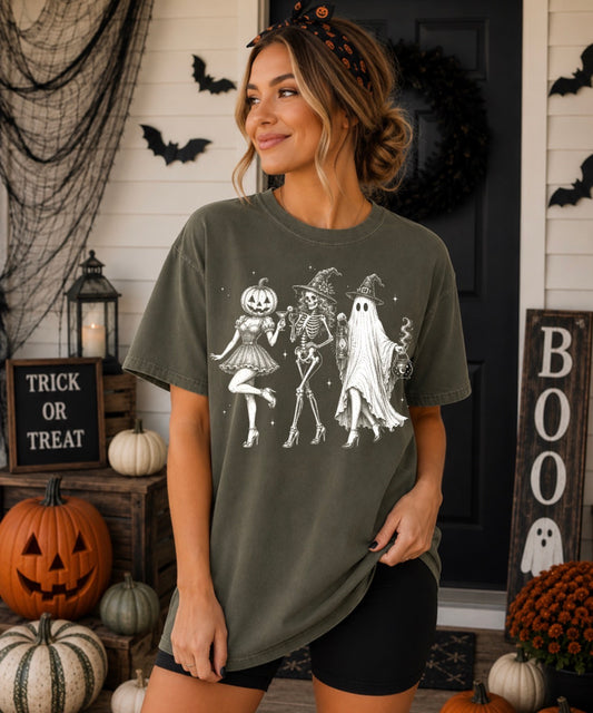 Spooky friends graphic tee (dark color tee only)
