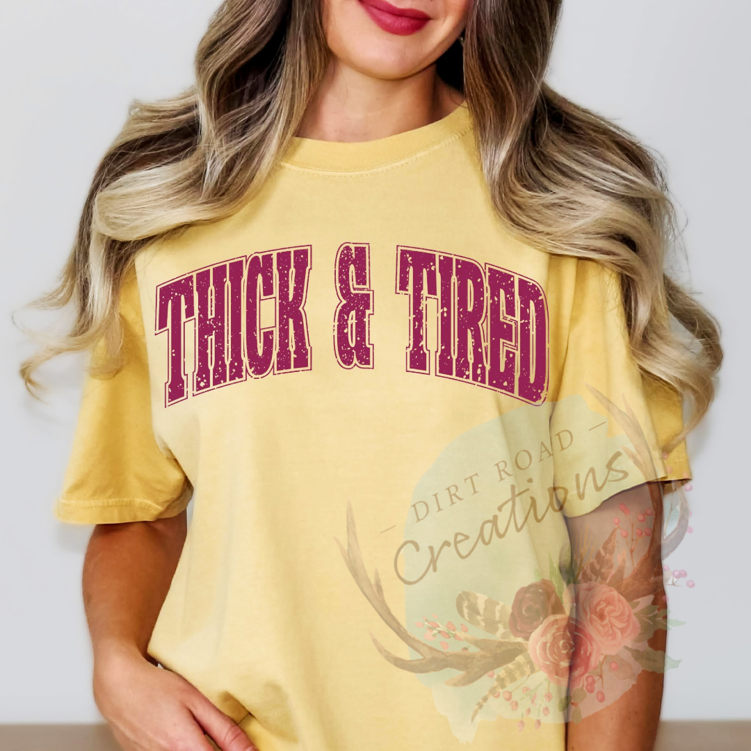 Tick and tired screen print TEE