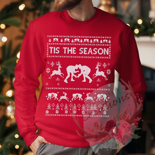 Wrestling tis the season graphic Sweatshirt