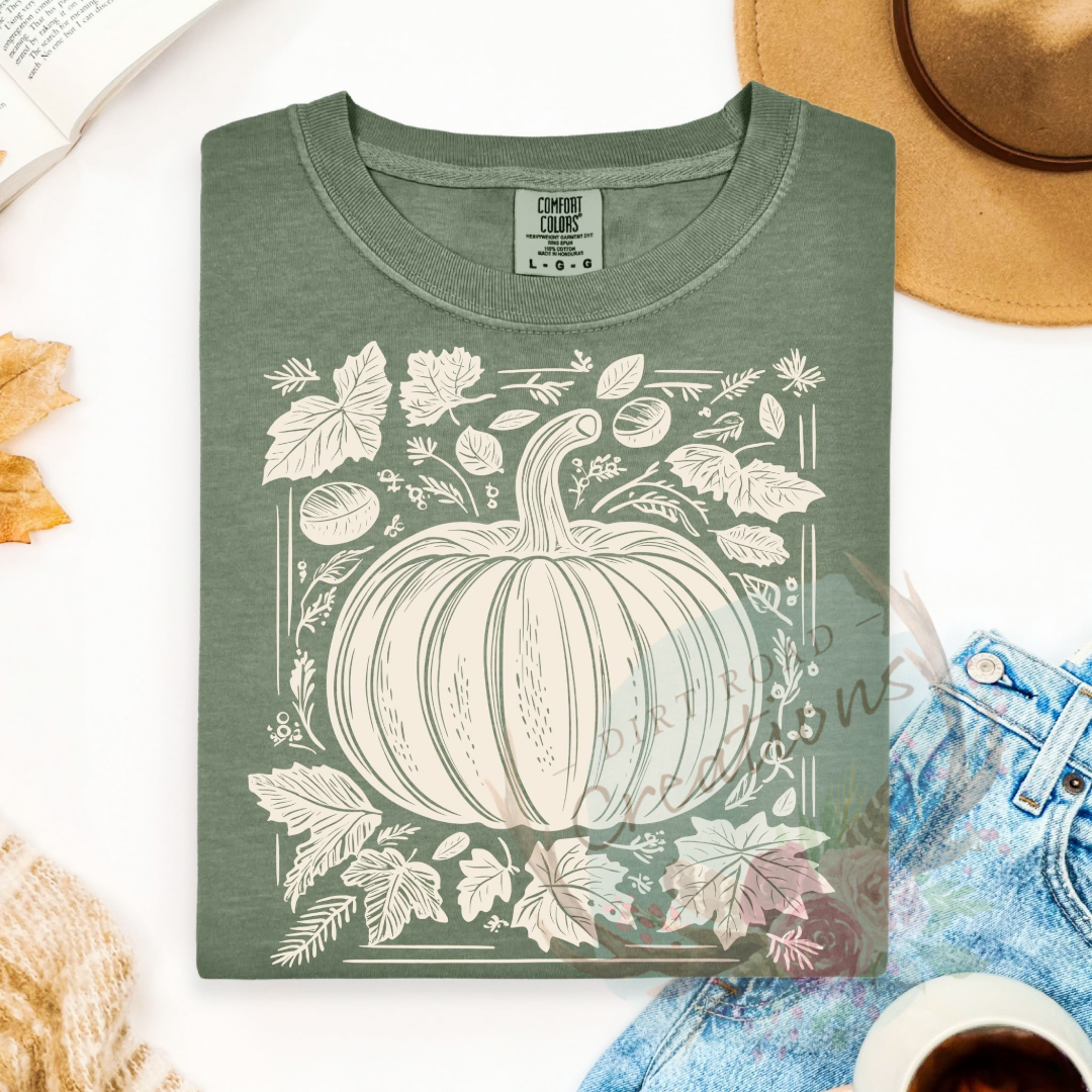 Pumpkin screen print TEE