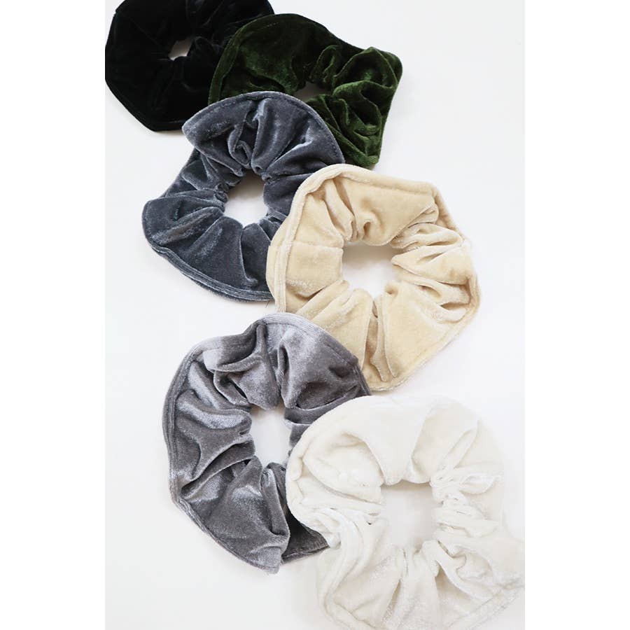 Premium Quality Large Soft Tone Velvet Scrunchie: MIX COLOR / ONE