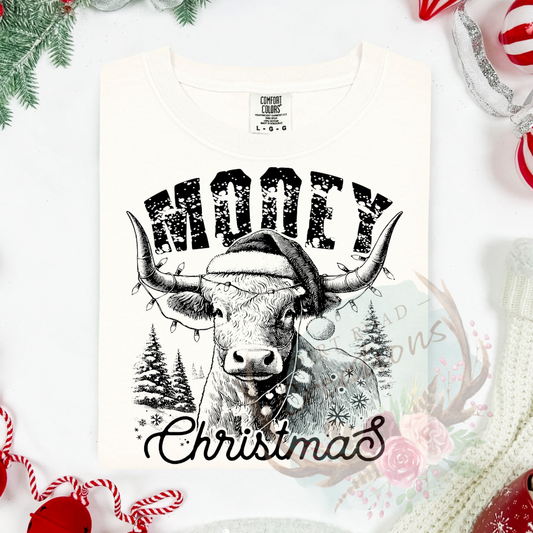Mooey Christmas screen print tee