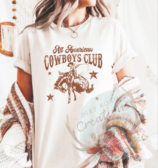 All american cowboy club graphic tee