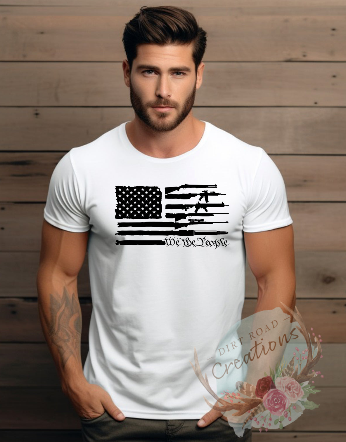 We the people gun flag tee