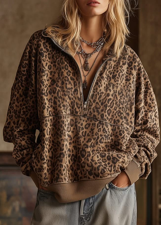 Preorder: Leopard Rosette Top