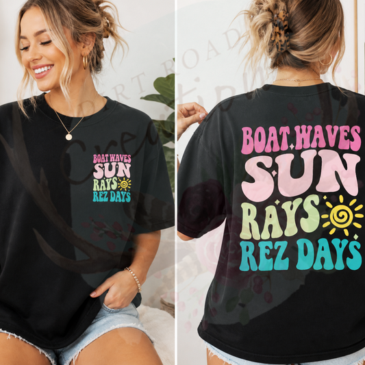 Boat waves … Rez days #2 graphic tee