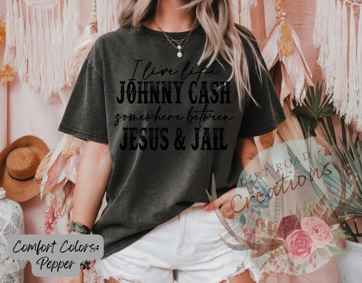 I live like Johnny Cash graphic tee