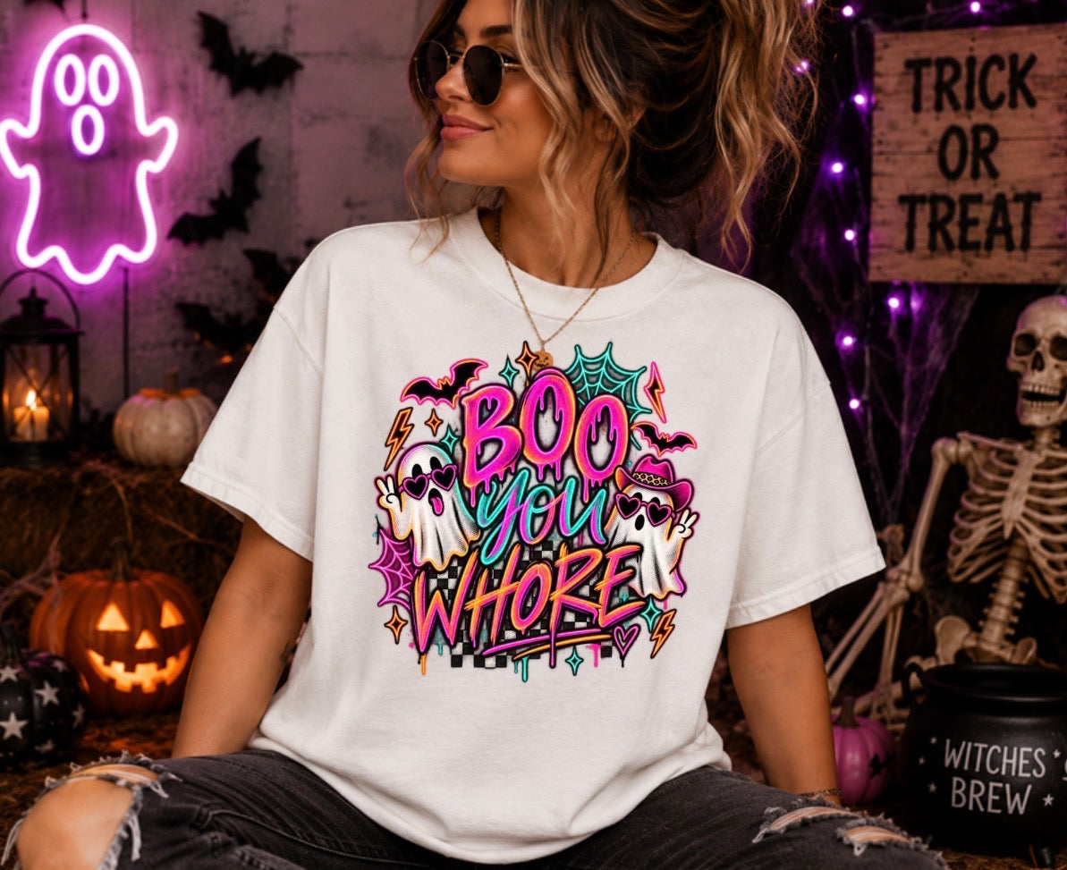 Boo you whore graphic tee
