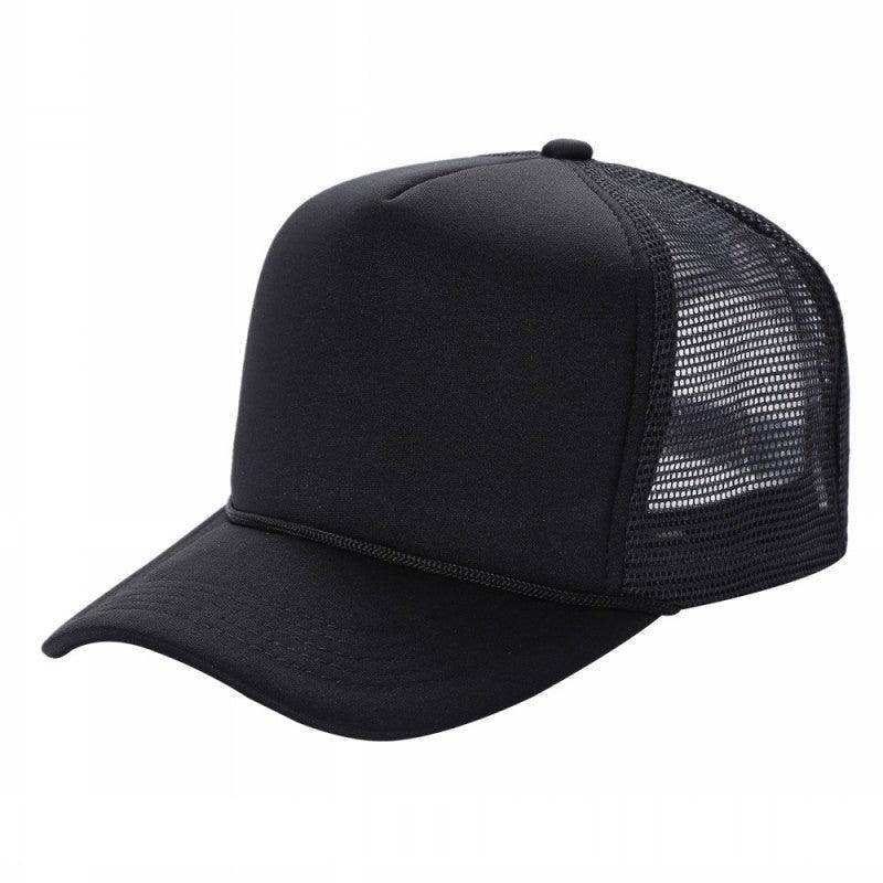 Classic Foam Trucker Hat Summer Mesh Rope Cap: BLACK / ONE