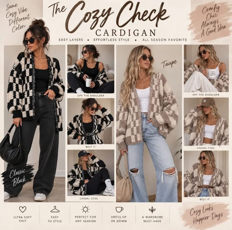 Preorder: Cozy Check Cardigan