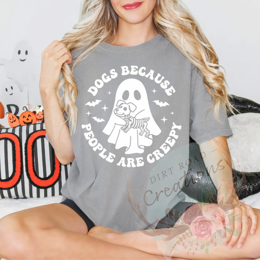 Dogs because screen print TEE