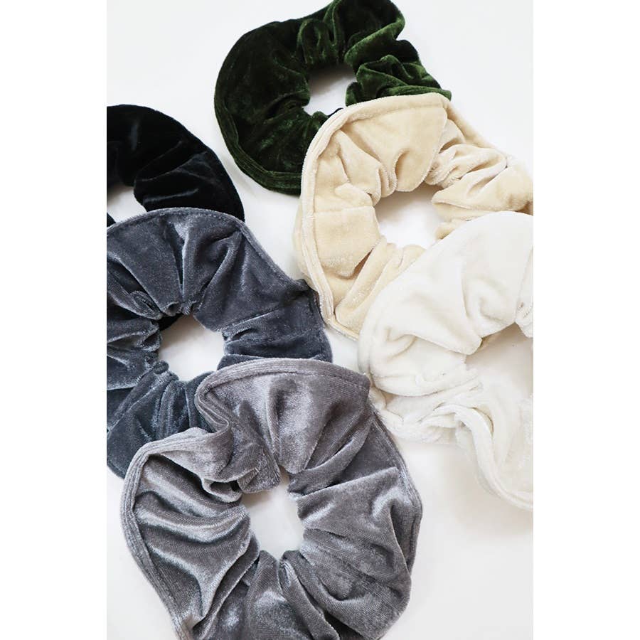 Premium Quality Large Soft Tone Velvet Scrunchie: MIX COLOR / ONE