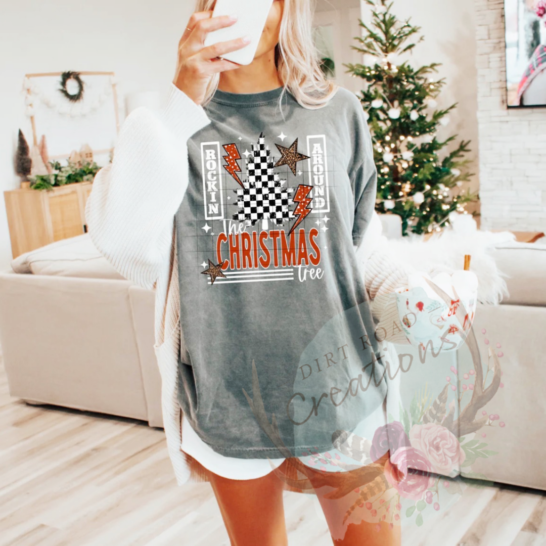 Rockin around the Christmas tree graphic Sweatshirt