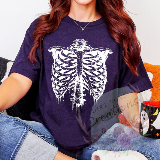 Spooky ribs screen print tee
