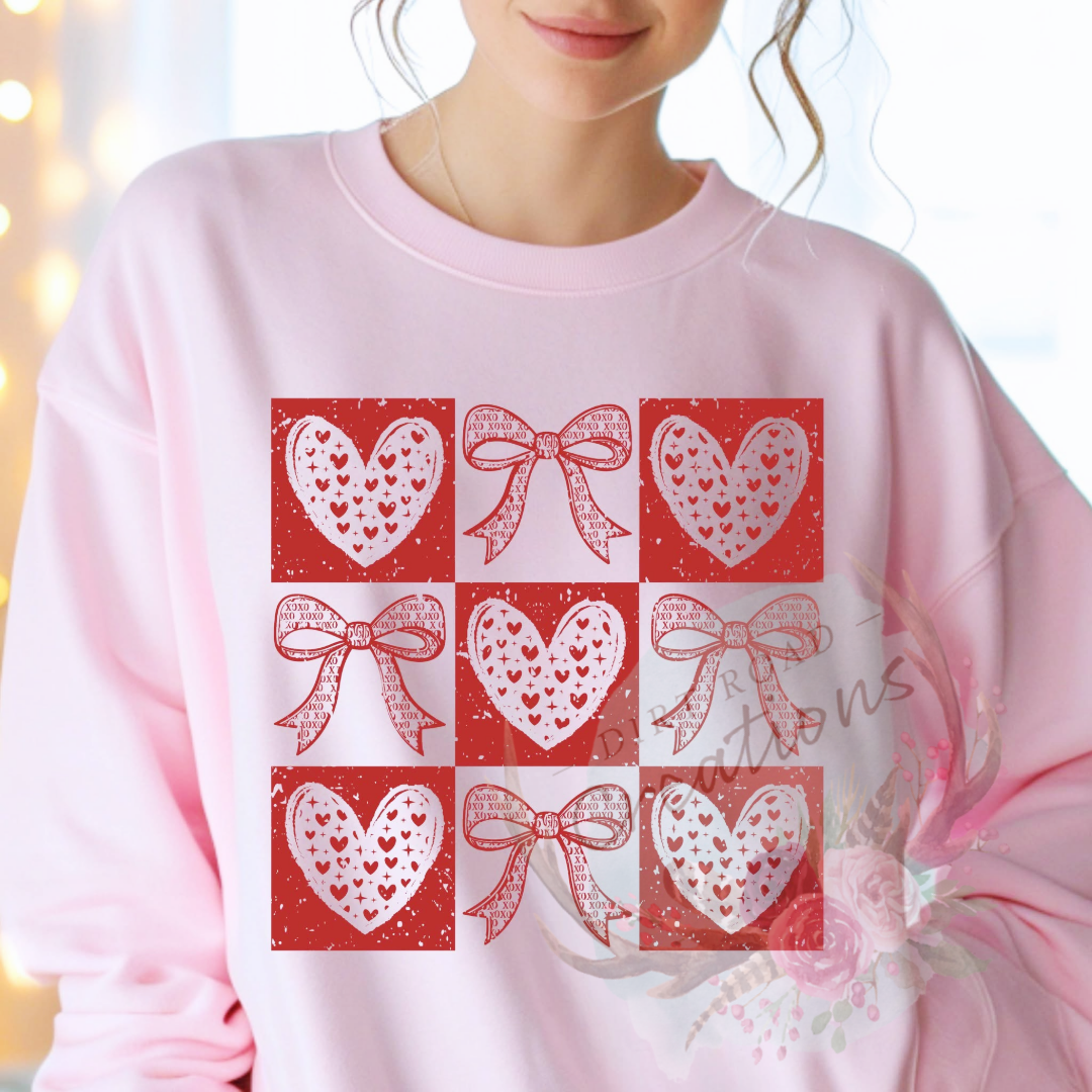 Bows and hearts screen print Sweatshirt