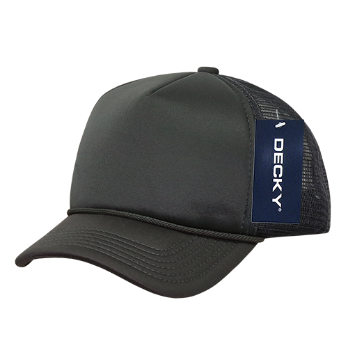 Decky 7010 - Kids, Youth Trucker Foam Hats, Mesh Back - 7010: Black