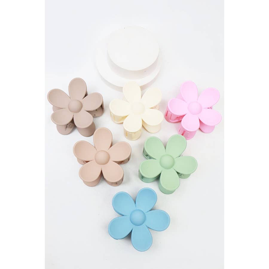 Matte Tone Daisy Hair Claw Sets: MIX COLOR / ONE