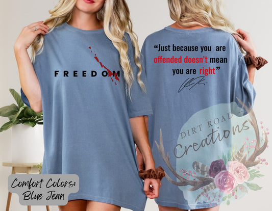 Freedom (Charlie Kirk) graphic tee