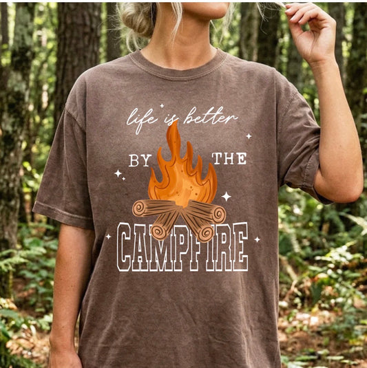 Life is better by the campfire graphic tee