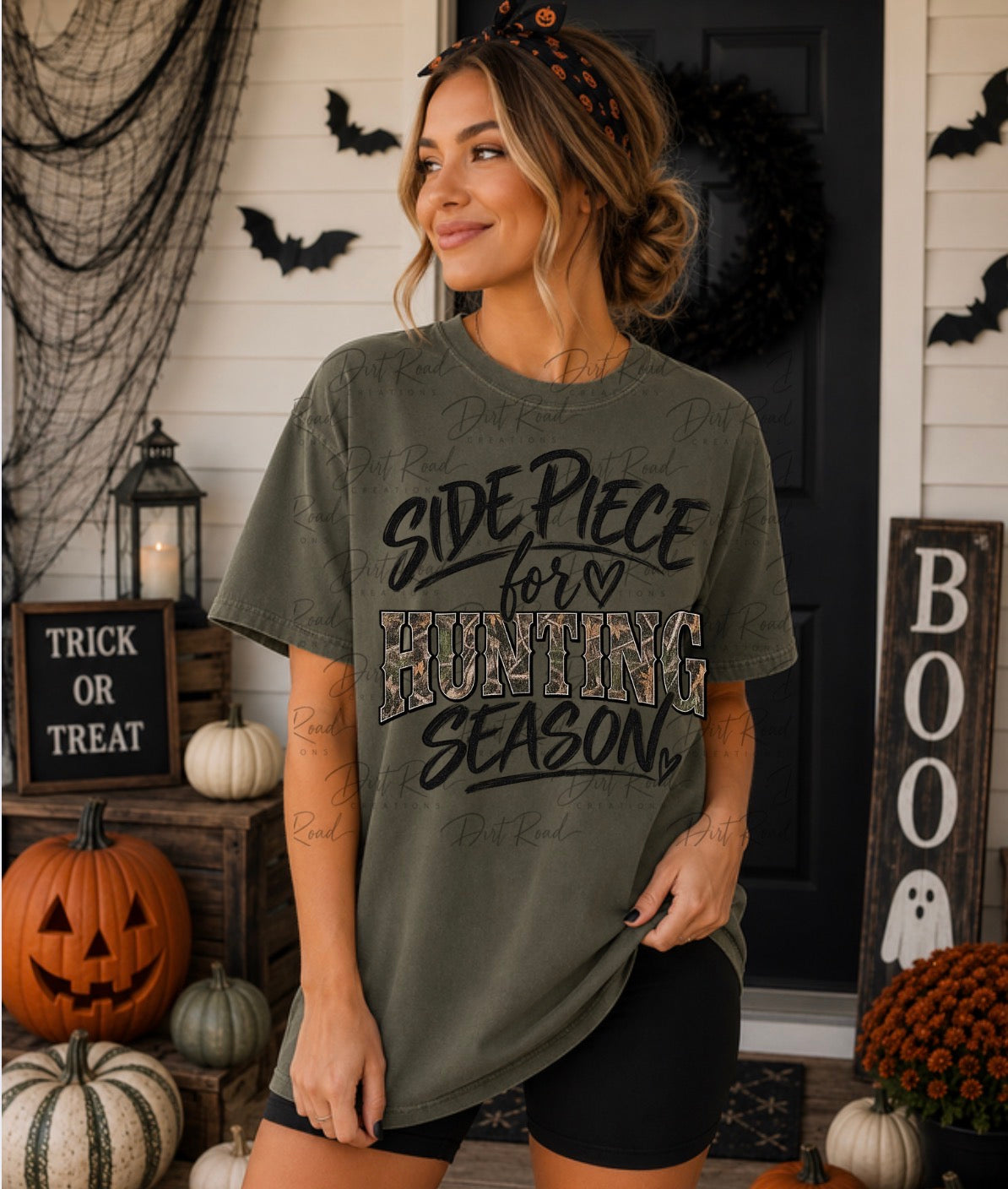 Side piece for hunting season graphic tee