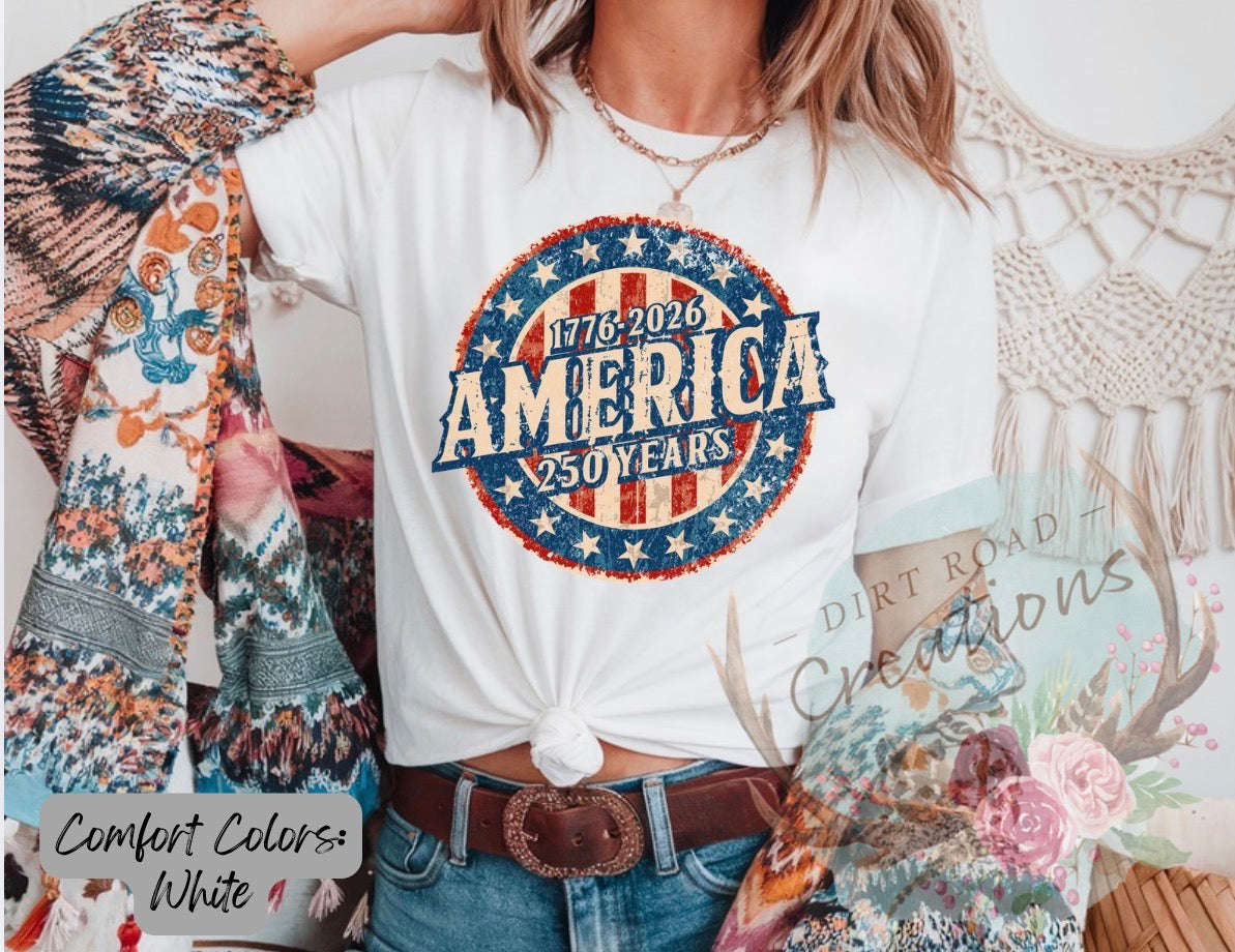 America 250 graphic tee