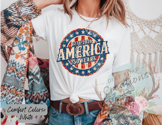 America 250 graphic tee
