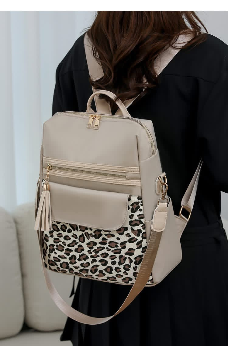 Preorder: two tone leopard backpack