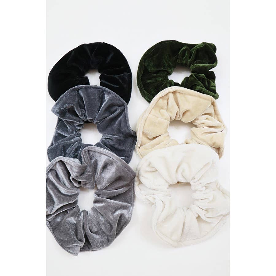 Premium Quality Large Soft Tone Velvet Scrunchie: MIX COLOR / ONE