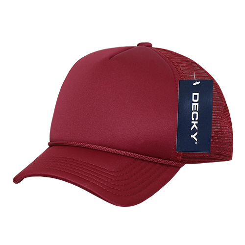 Decky 7010 - Kids, Youth Trucker Foam Hats, Mesh Back - 7010: Cardinal