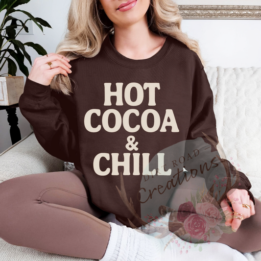 Hot cocoa and chill screen print TEE